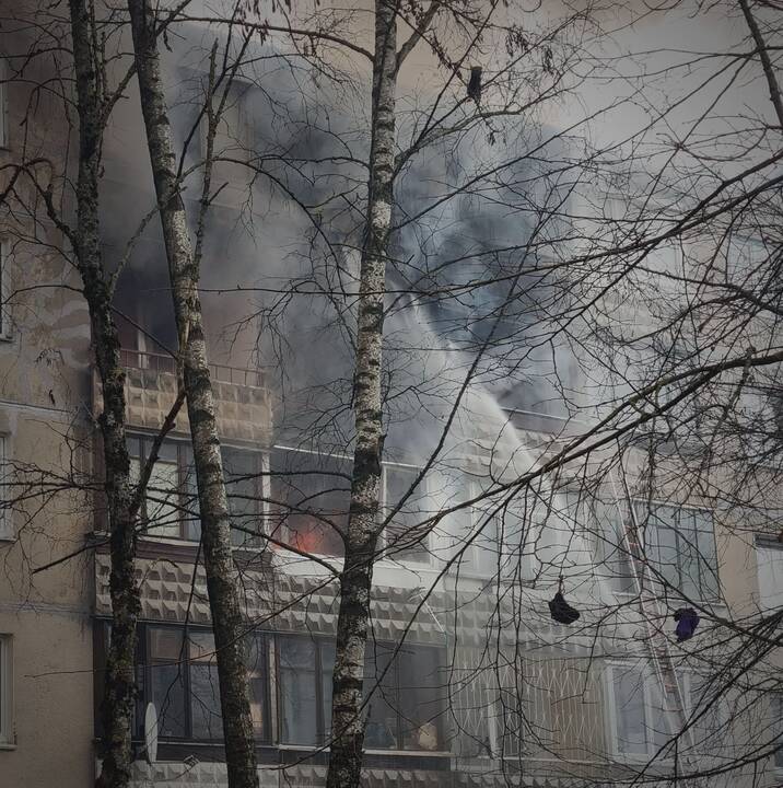 Keturis butus Viršuliškių daugiabutyje surijo liepsnos