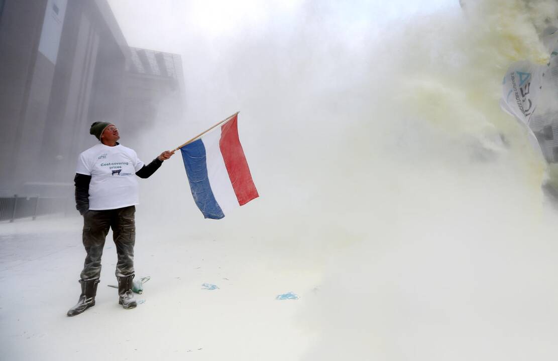 Pieno gamintojų protestas Briuselyje