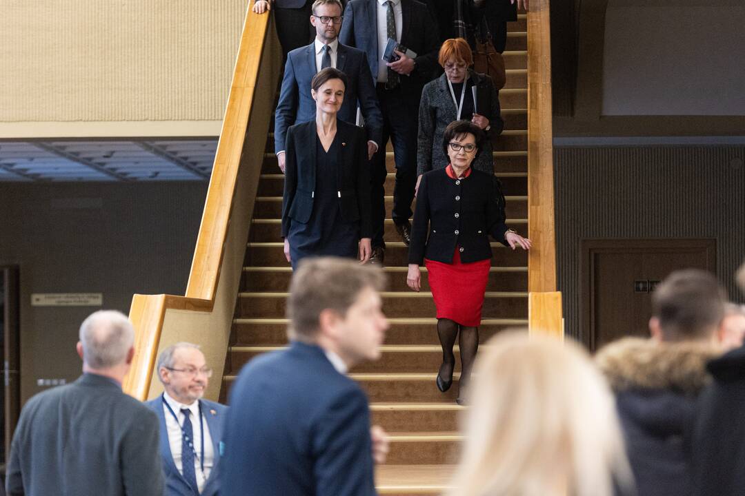 V. Čmilytės-Nielsen ir Lenkijos Seimo maršalkos spaudos konferencija