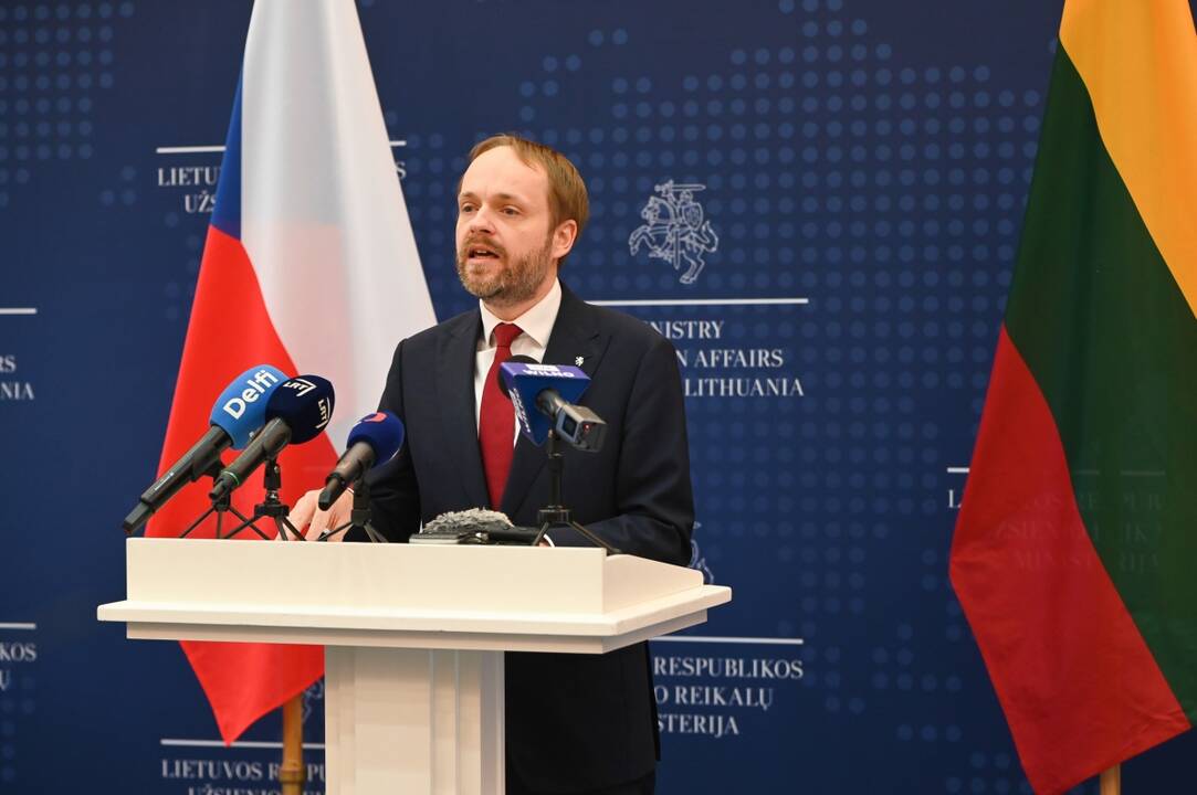Jakubas Kulhánekas (kairėje) ir Gabrielius Landsbergis (dešinėje)