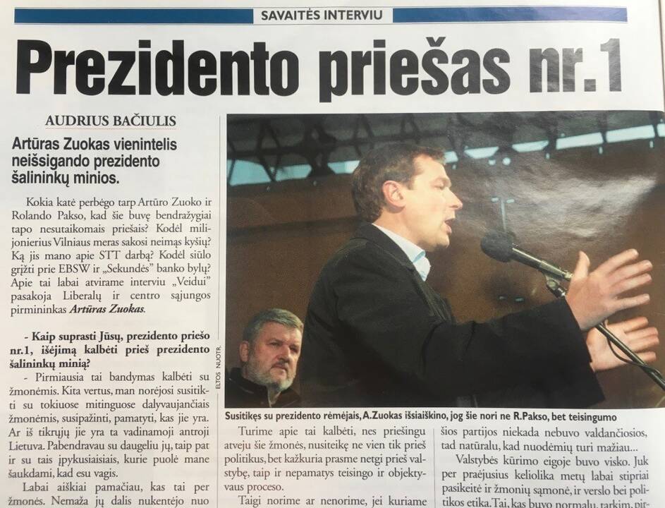 Viltys: į Vilniaus mero postą kandidatuojantis A.Zuokas įsitikinęs – laikai pasikeitė.