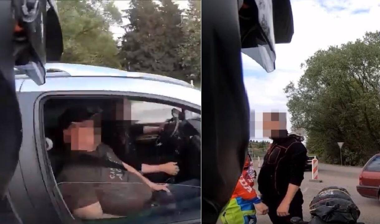 Nufilmuota aštri šiukšlintojo ir motociklininko akistata feisbuke sukėlė audrą