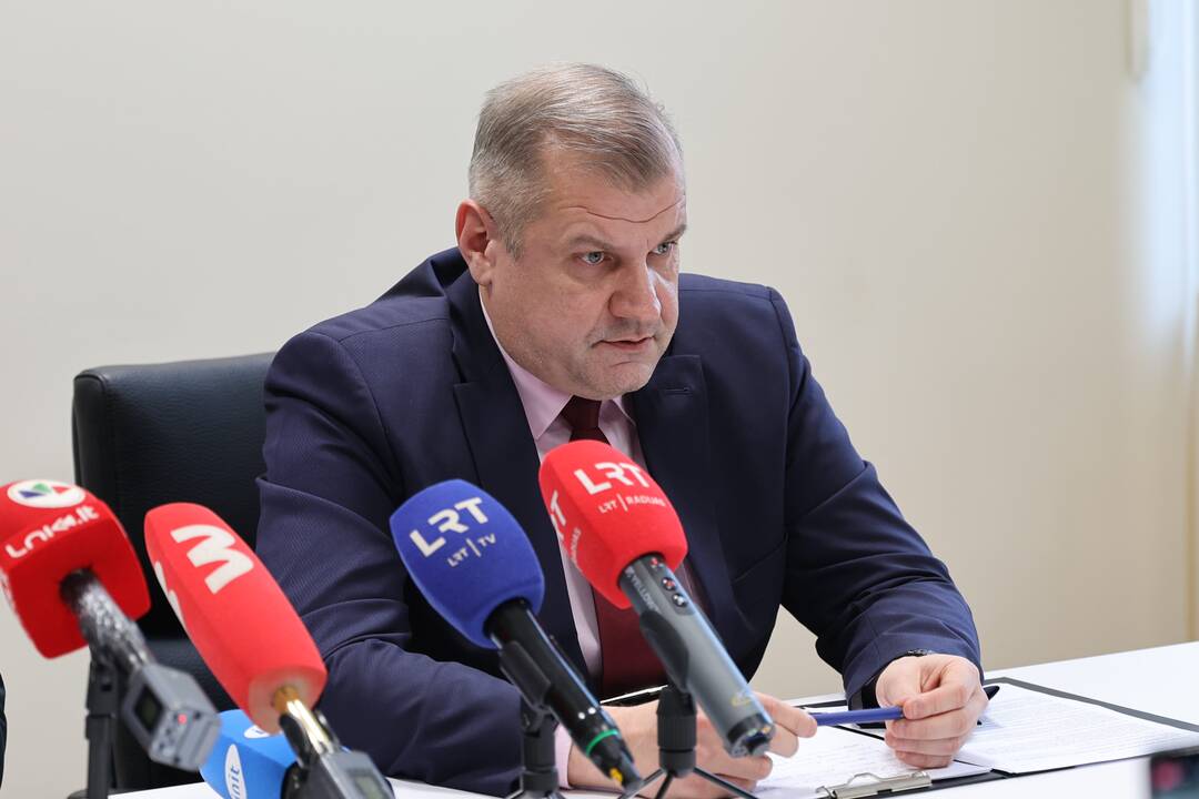 Kauno policijos spaudos konferencija dėl rastų klastočių