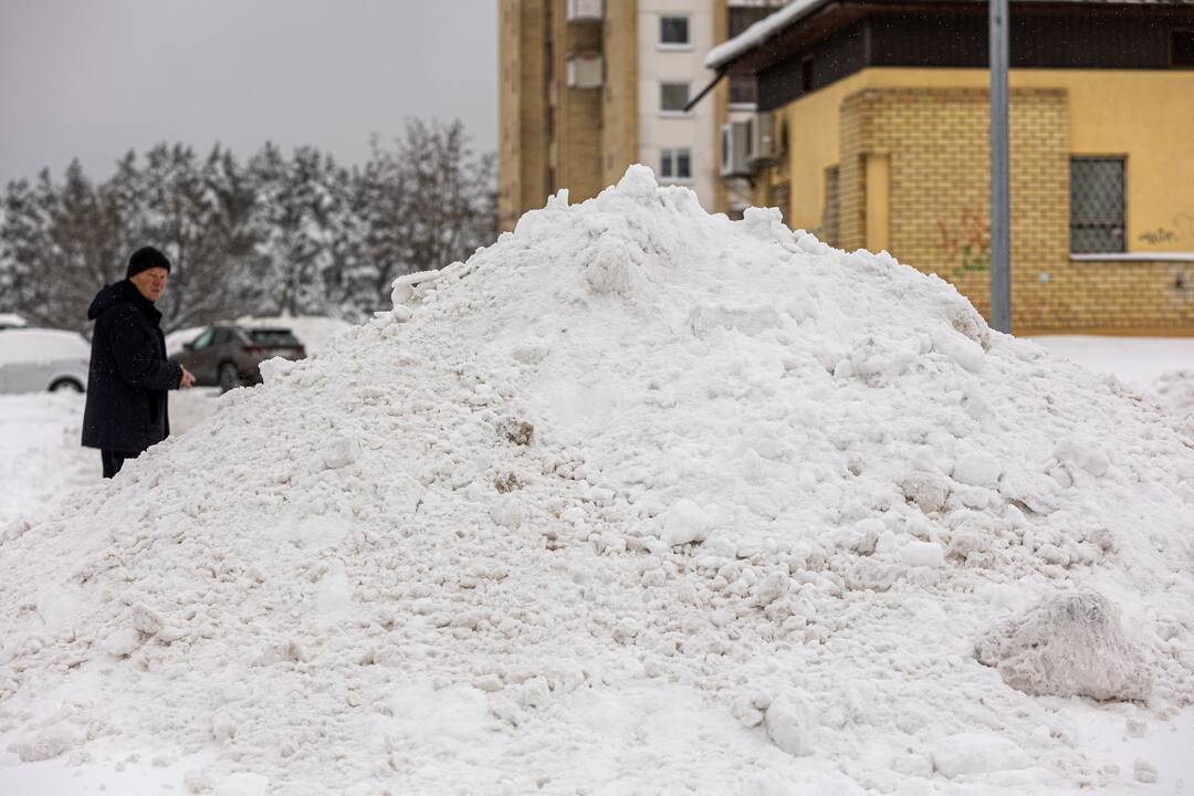 Grigiškių gatvės po nakties pūgos
