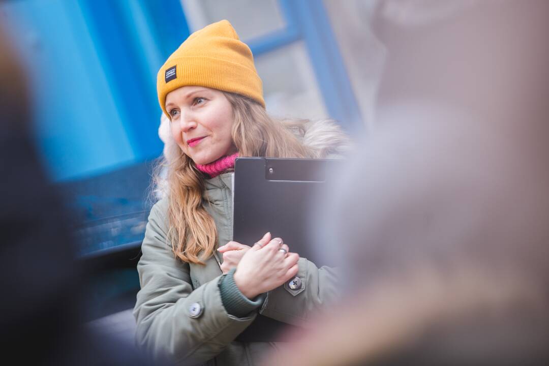 Siužetai: „Filmų vertos istorijos“, – pasakojo K.Stažytė, aptardama nemažai buvusių dabartinės „Kiemo galerijos“ kaimynų likimų.