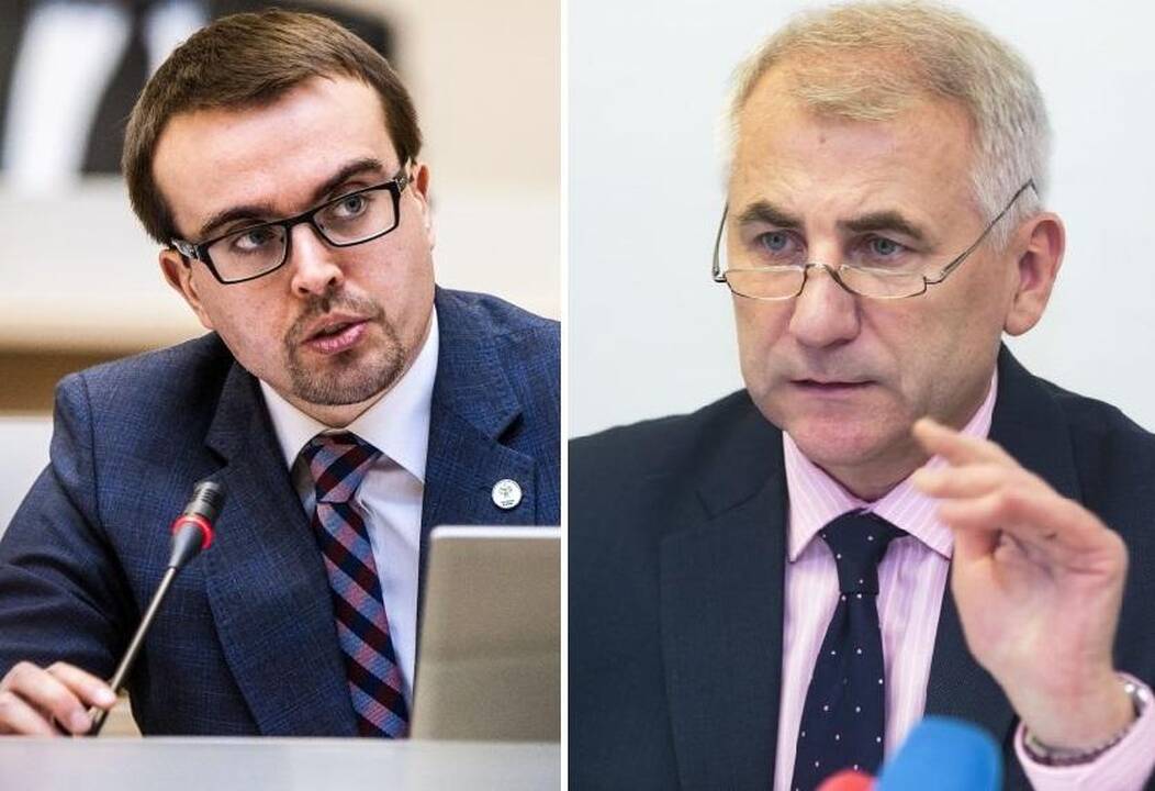 Povilas Mačiulis (kairėje) ir Vygaudas Ušackas (dešinėje)