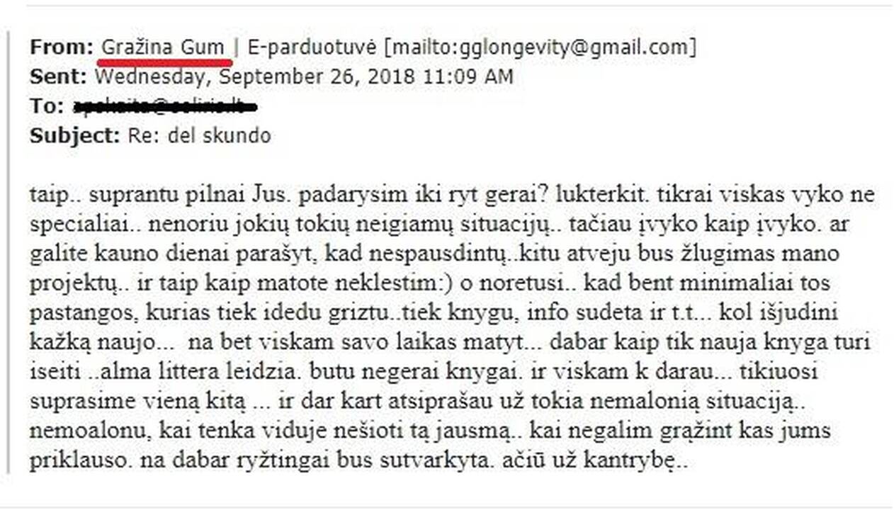 Painiava: Gražina Gum pati reklamavo e.parduotuvę, turėjo rengti stovyklą, tačiau dabar aiškina, kad su paslaugą pardavusia įmone nesusijusi.
