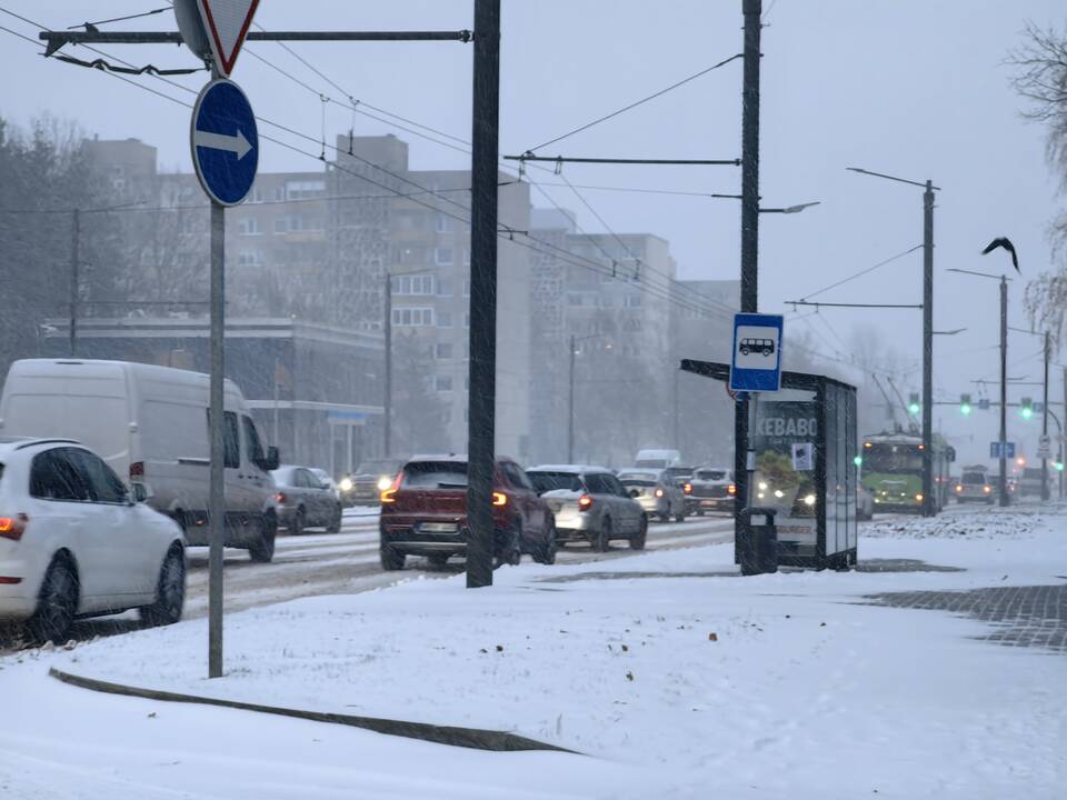 Kauną nuklojo sniegas