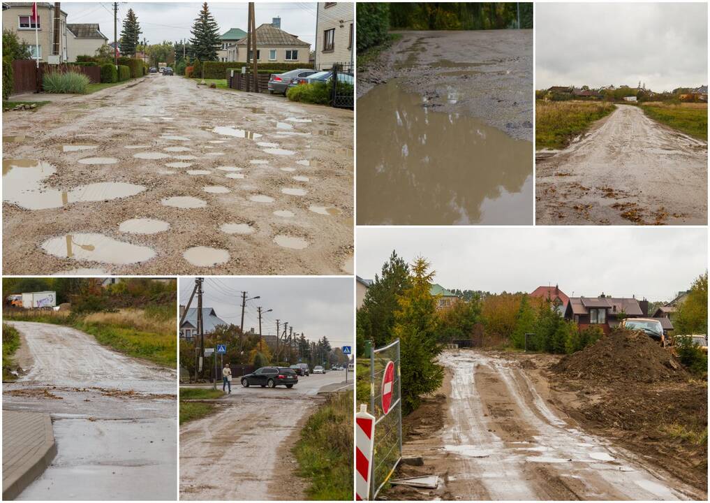 Vaizdas: dalis Technikumo gatvės nusėta duobių.