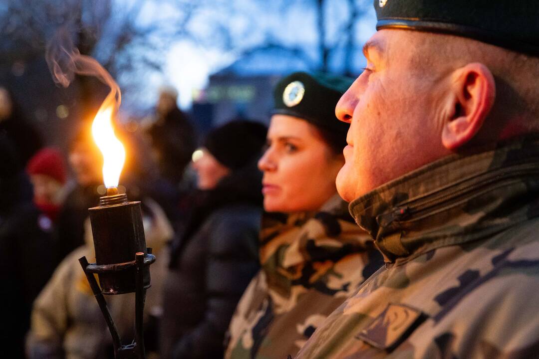 Vilniaus centre uždegti simboliniai laužai