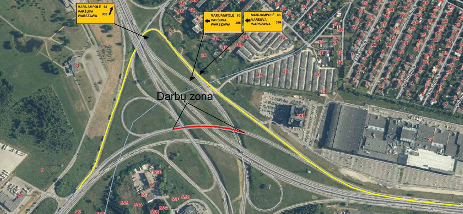 Dėl remonto bus ribojamas eismas sankryžoje prie „Megos“ Marijampolės kryptimi