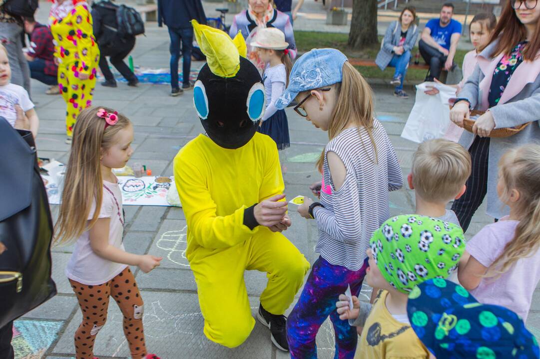 Vaikų piešinių akcija Kaunas Jazz ant grindinio