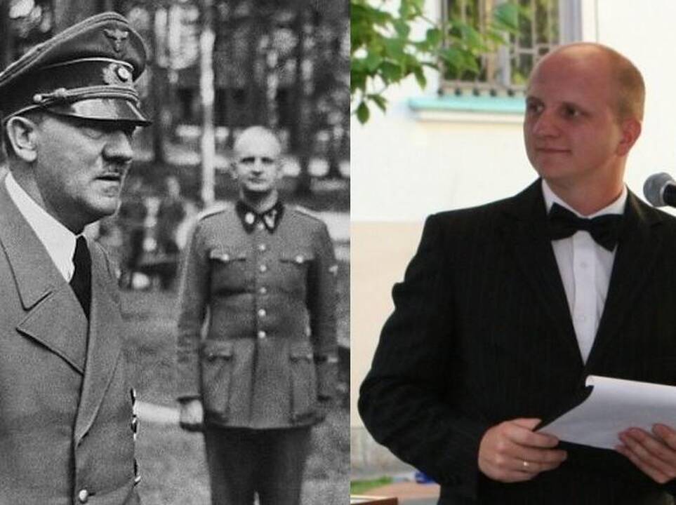 Klaipėdos rajono meras V.Dačkauskas (kairėje) nepyksta, kai kas nors jį pavadina buvusio Lenkijos prezidento B.Komorowskio antrininku.
