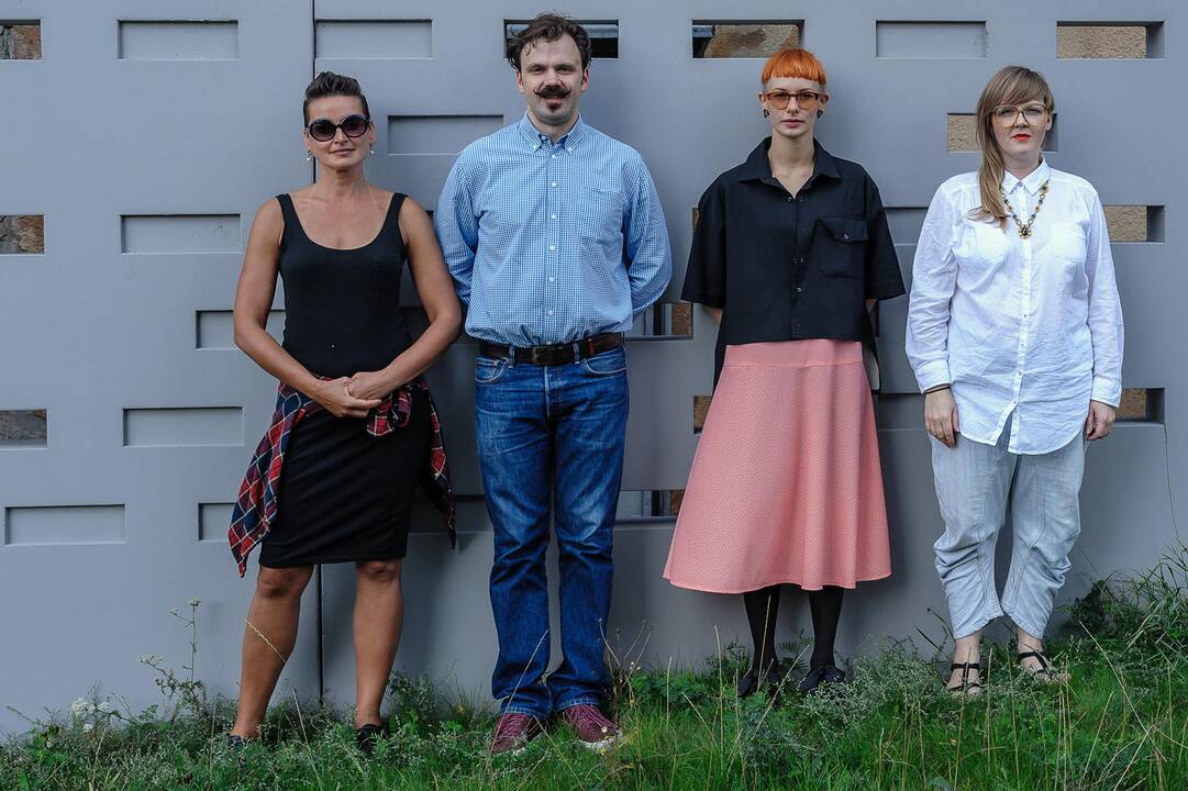 Šiemečio festivalio „IKRA mada“ rengėjai – E.Vigelytė, L.Andrikis, A.Labžentytė ir J.Sutkutė.