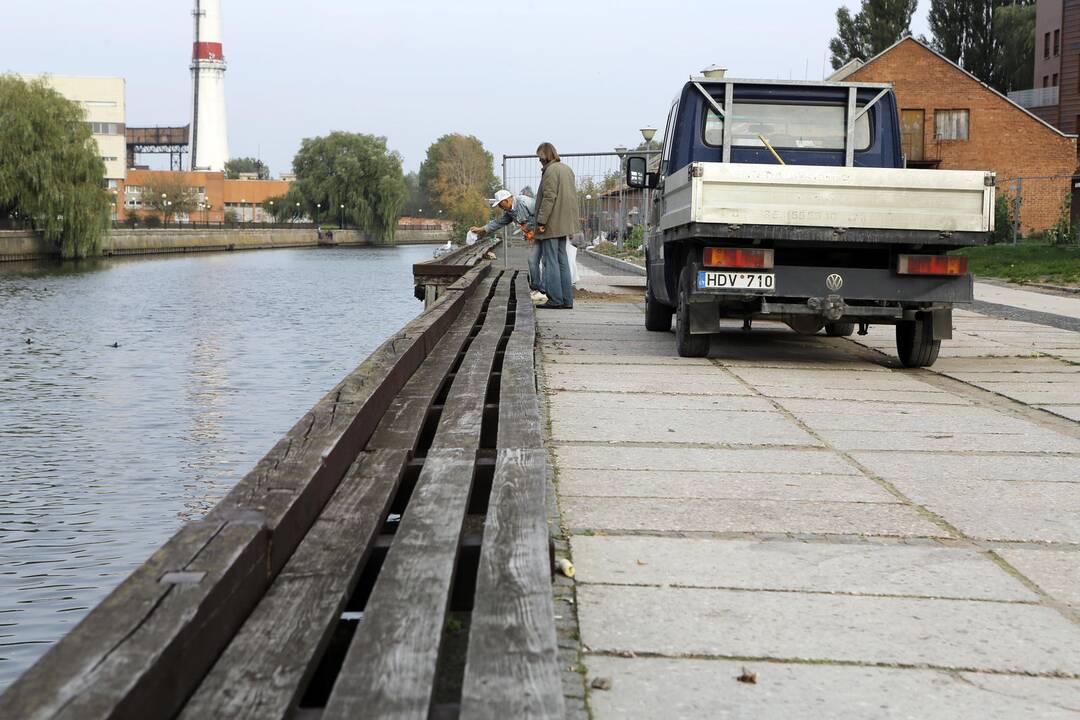 Darbai: Danės krantinės bus remontuojamos nuo Biržos tilto iki posūkio į Jono kalnelį.