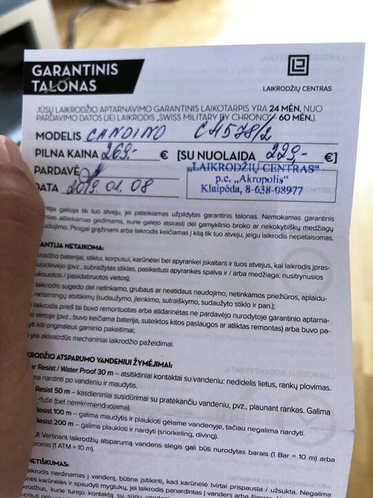 Apmaudas: firminis "Candino" laikrodis pirkėjai sukėlė daugiau streso nei džiaugsmo.