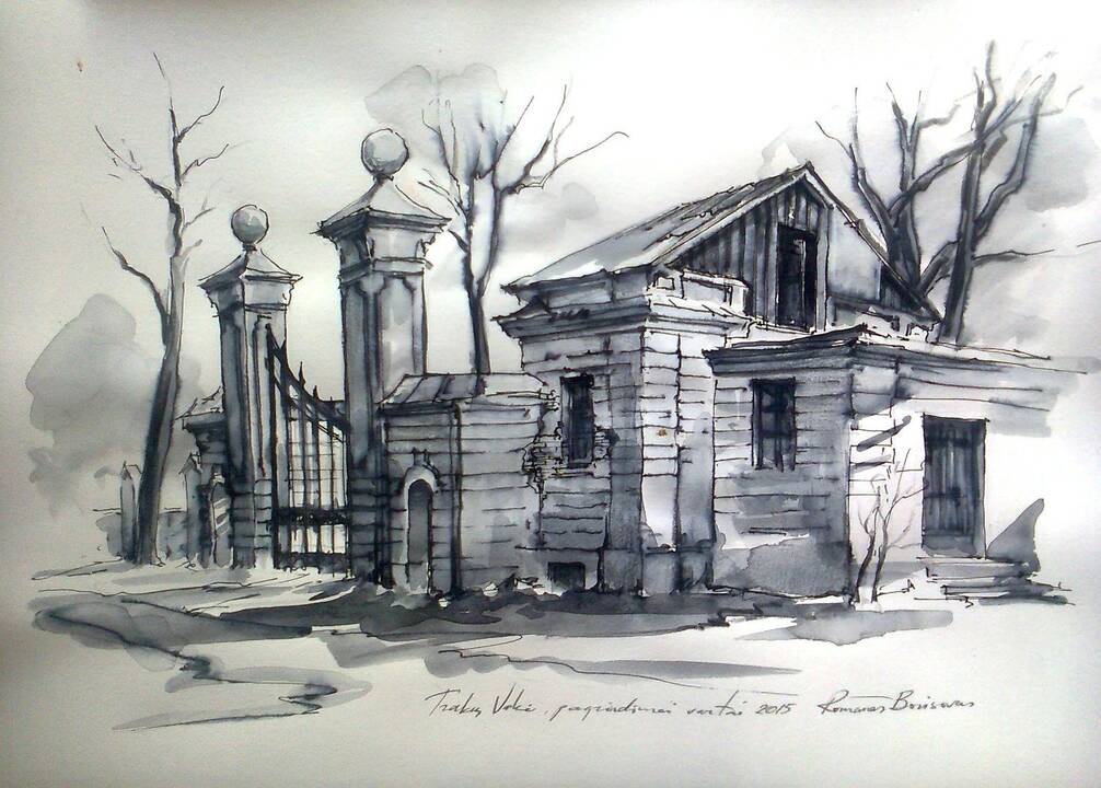 R.Borisovas. Trakų Vokės pagrindiniai vartai. 2015.