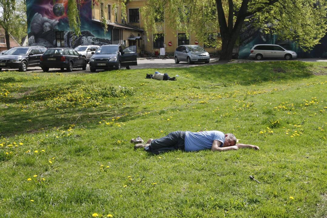 Stadiono žolė virto lova