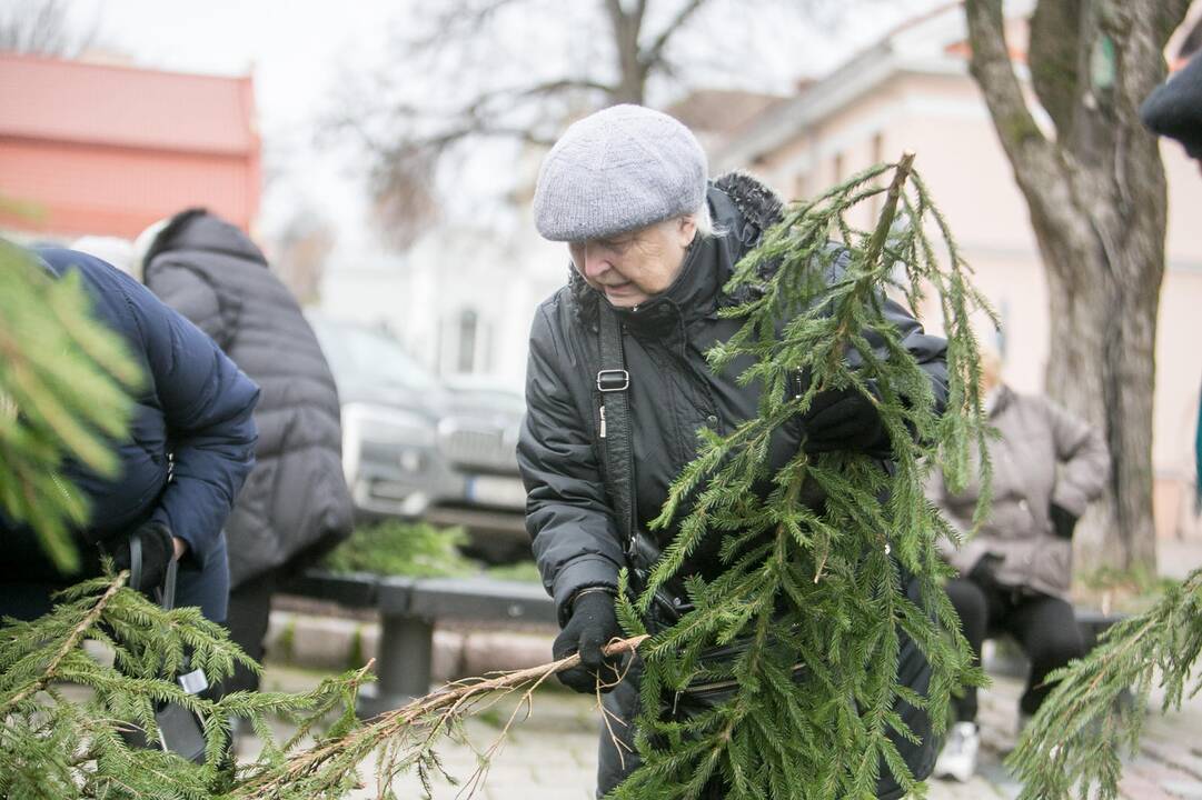 Eglių šakų dalijimo akcija Kaune