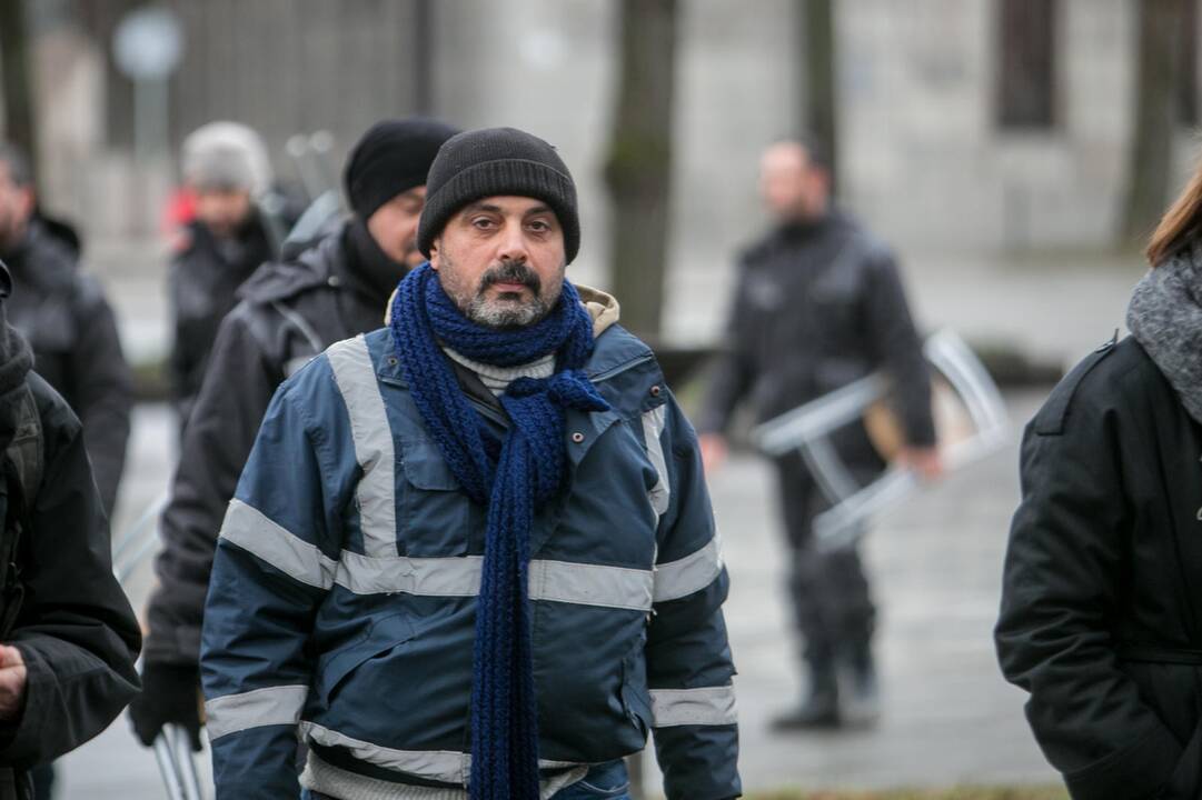 Stadioną statančių turkų protestas