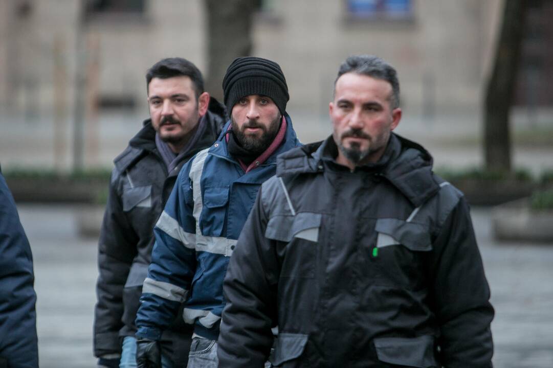 Stadioną statančių turkų protestas