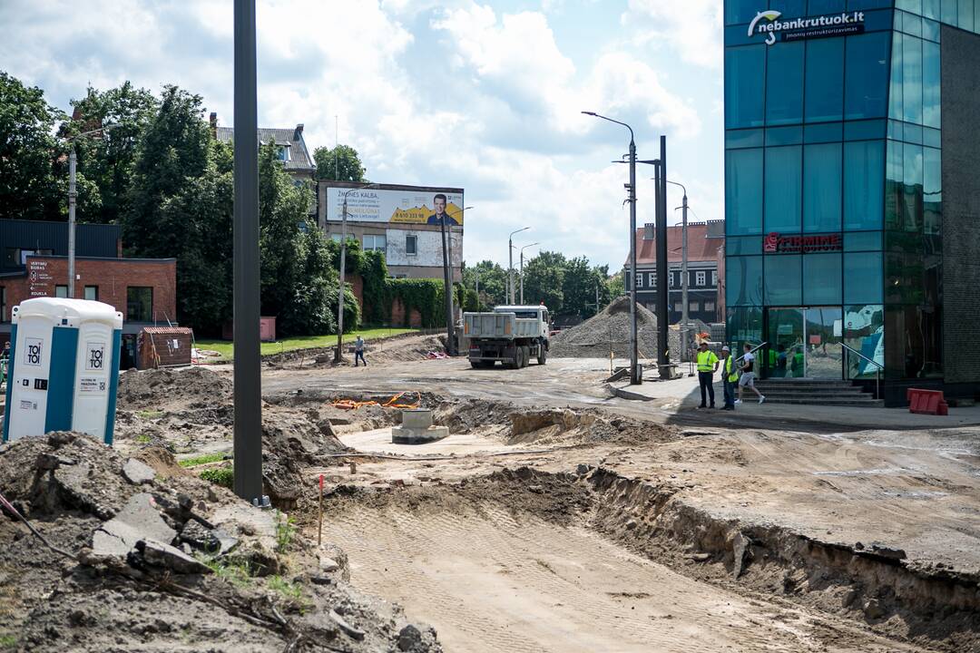 Pilies žiede remonto darbai vyksta pilnu tempu