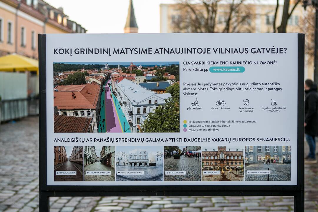 Pristatytas Vilniaus gatvės nulygintas grindinys