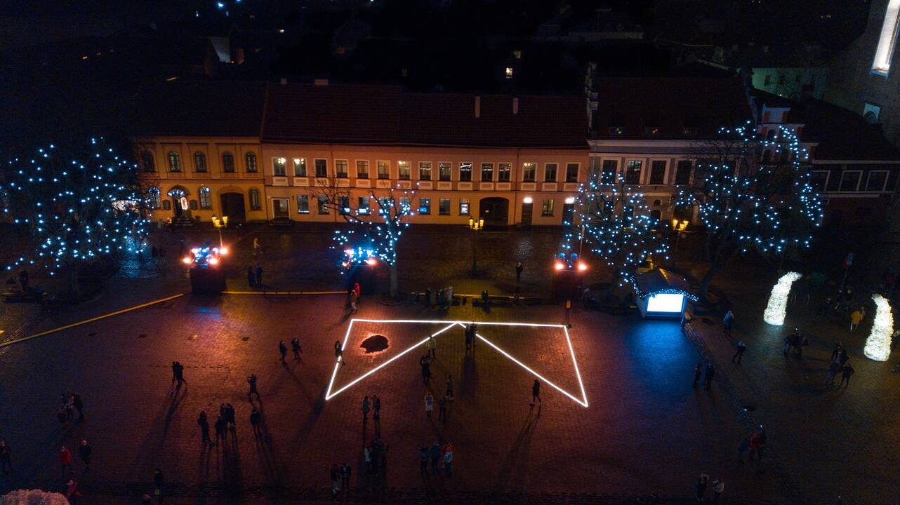 Šventinės Kauno Kalėdų eglės įžiebimo akimirkos