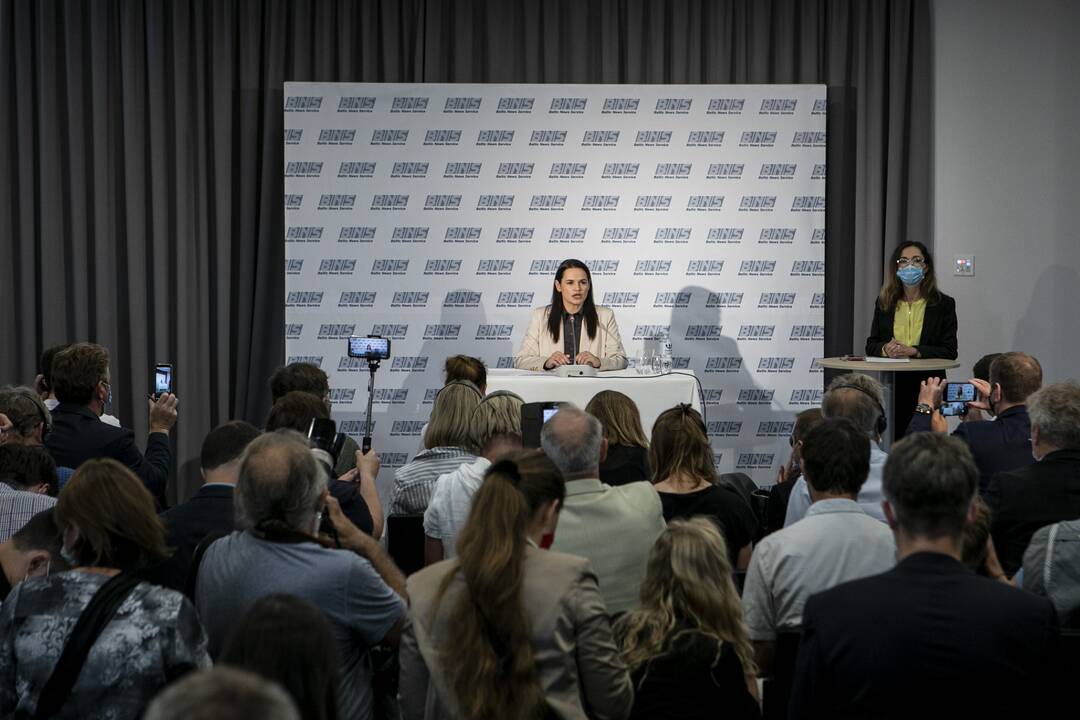S. Cichanouskajos spaudos konferencija Vilniuje