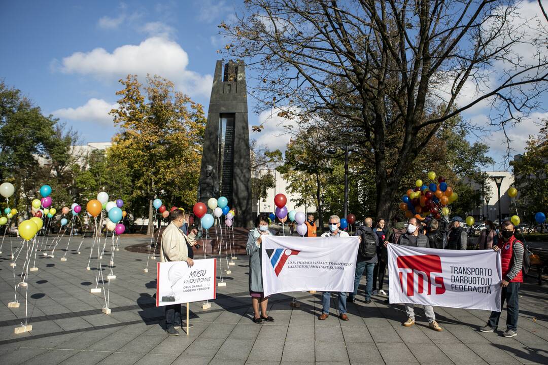 Profsąjungų mitingas dėl minimalios algos didinimo