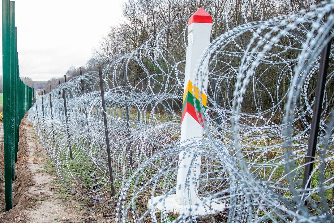Spaudos konferencija prie Lietuvos ir Baltarusijos pasienio