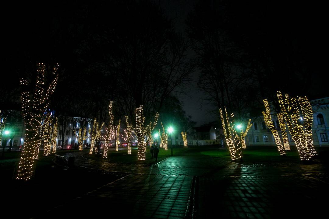 Šventėms pasipuošė Istorinės Prezidentūros kiemelis