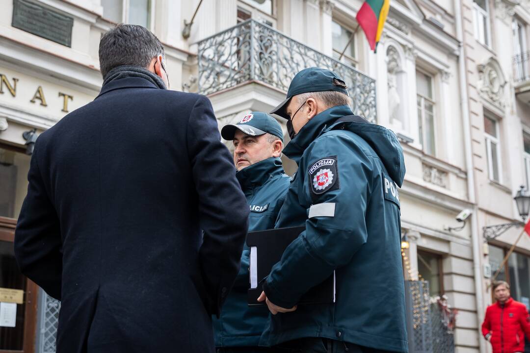 Policijos spaudos konferencija dėl Vasario 16-osios