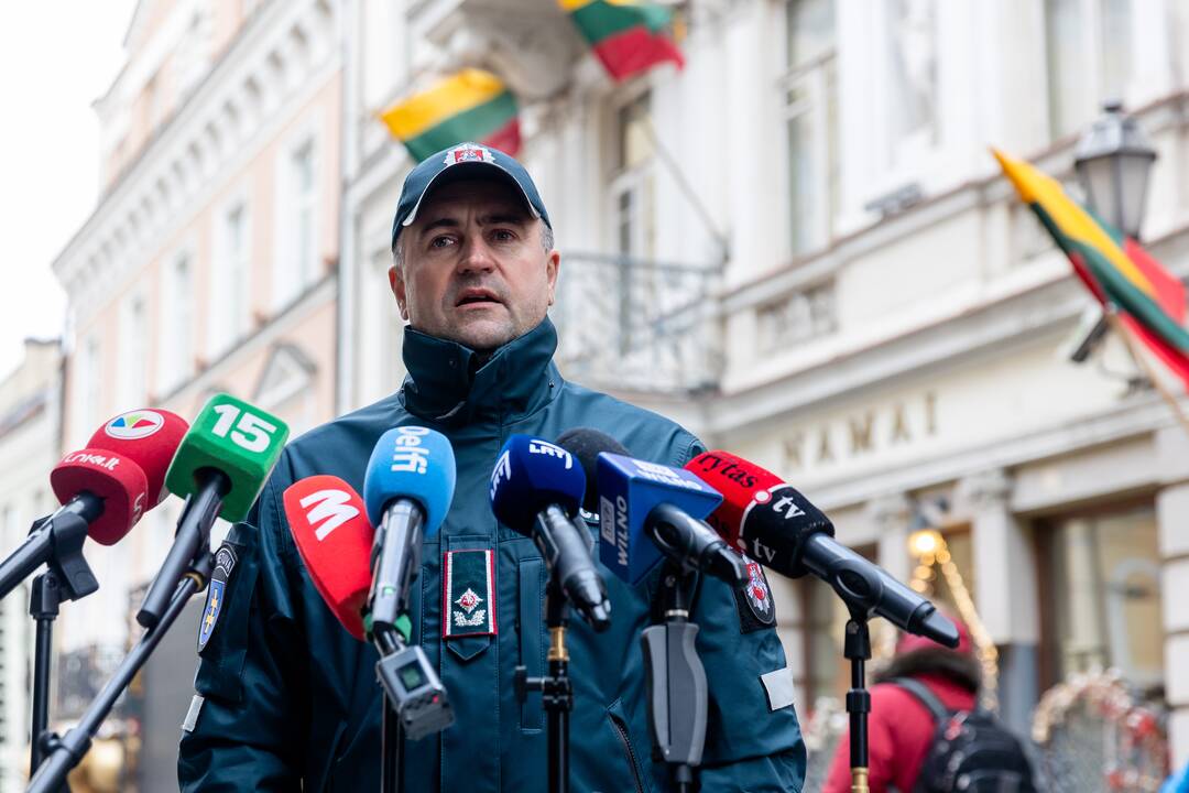 Policijos spaudos konferencija dėl Vasario 16-osios