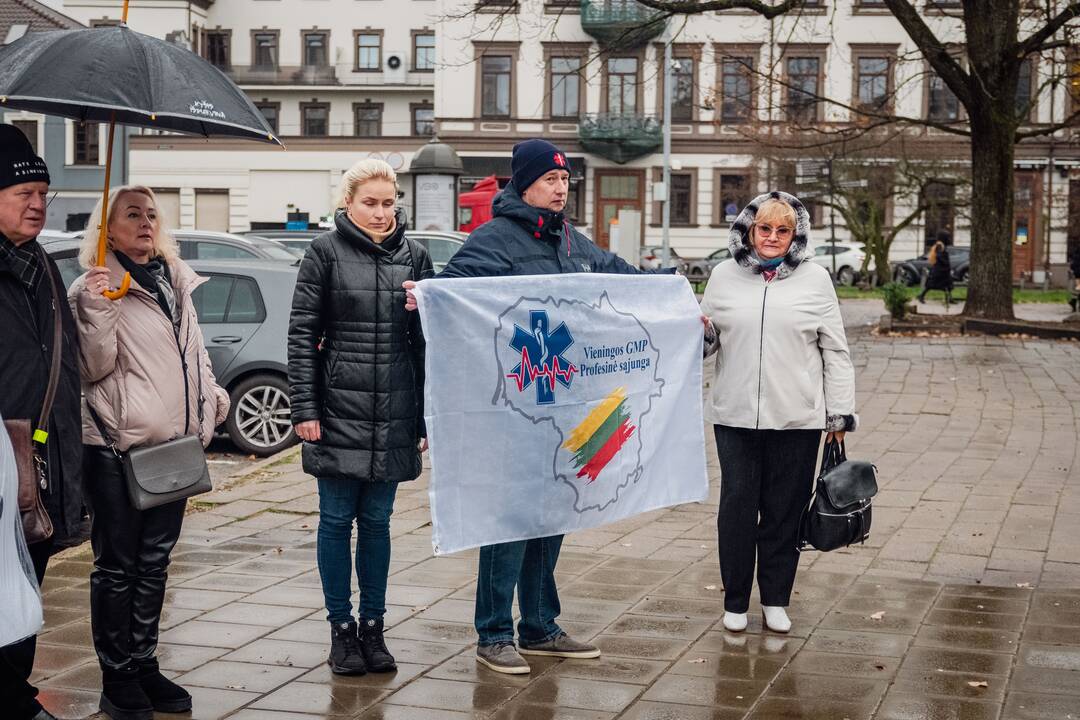 Protestas prie Sveikatos apsaugos ministerijos