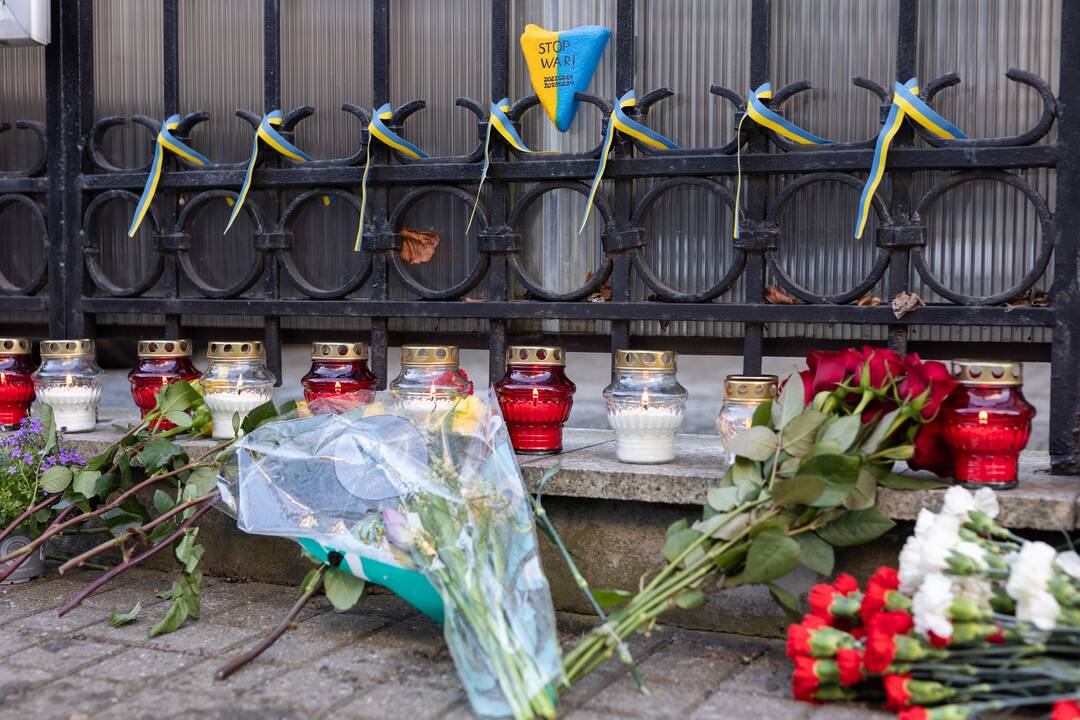 Laisvosios Rusijos forumas prie Ukrainos ambasados surengė solidarumo akciją