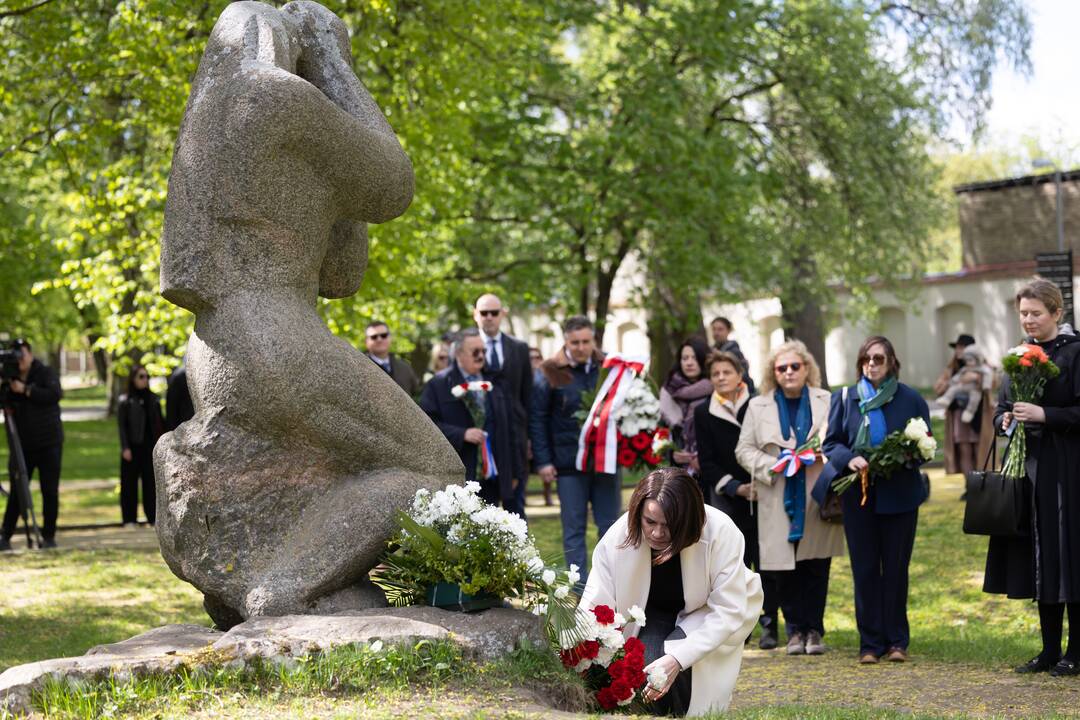Gėlių padėjimo ceremonija Sapiegų parke prie „Černobylio motinos“ paminklo