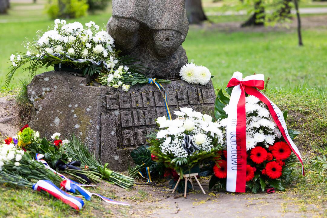 Gėlių padėjimo ceremonija Sapiegų parke prie „Černobylio motinos“ paminklo