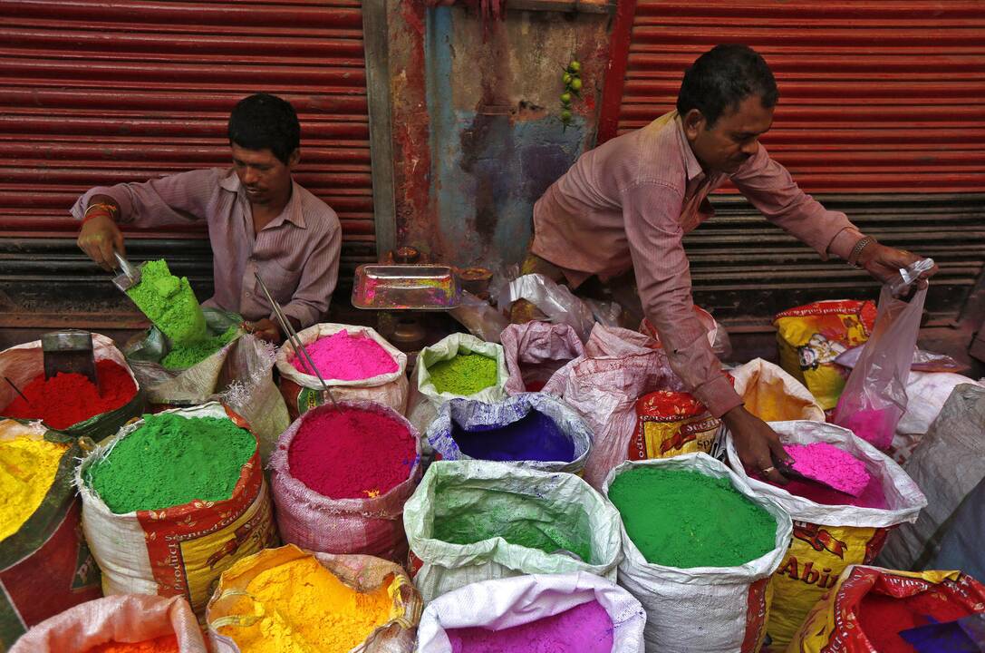 Spalvingoji Holi šventė Indijoje