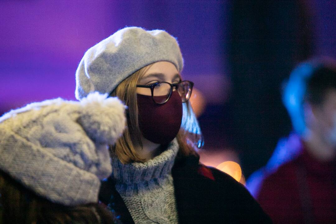 Šventinės Kauno Kalėdų eglės įžiebimo akimirkos