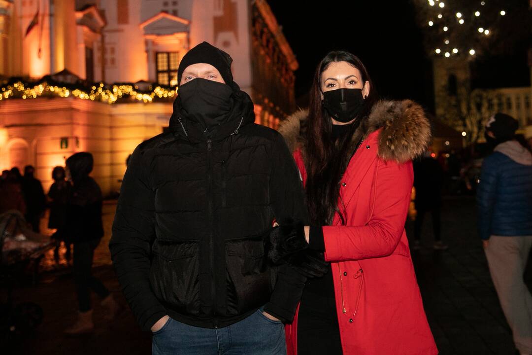 Šventinės Kauno Kalėdų eglės įžiebimo akimirkos