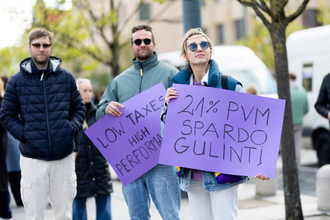 Maitinimo sektoriaus darbuotojų protestas Vilniuje
