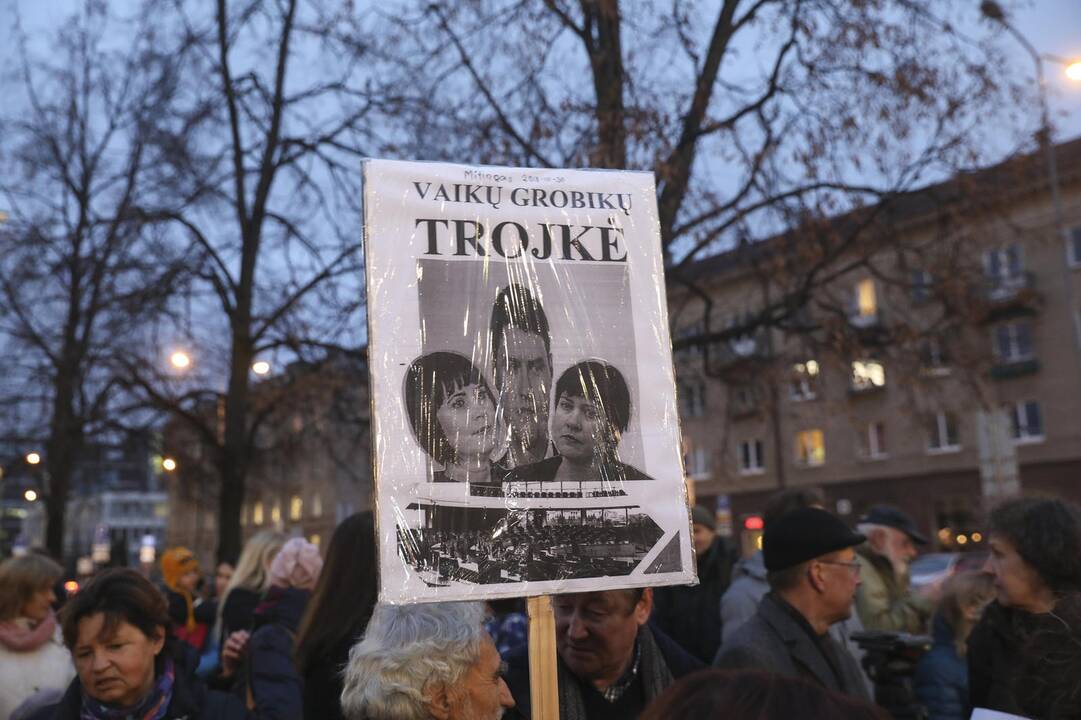 Mitingas prie Seimo dėl vaikų paėmimo iš šeimų
