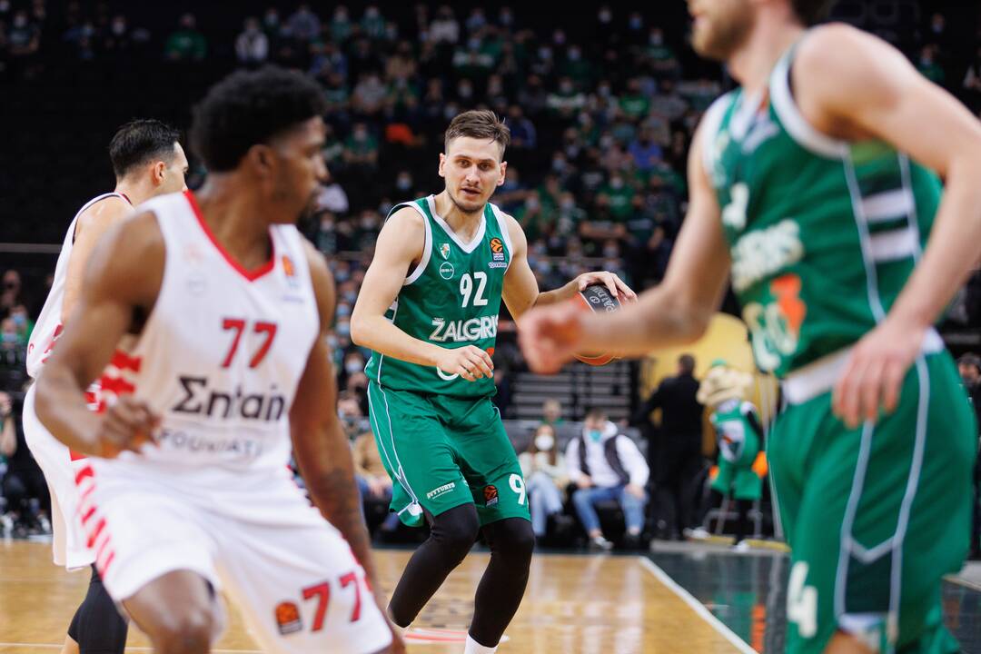 Eurolyga: Kauno „Žalgiris“ – Pirėjo „Olympiakos“ 73:84