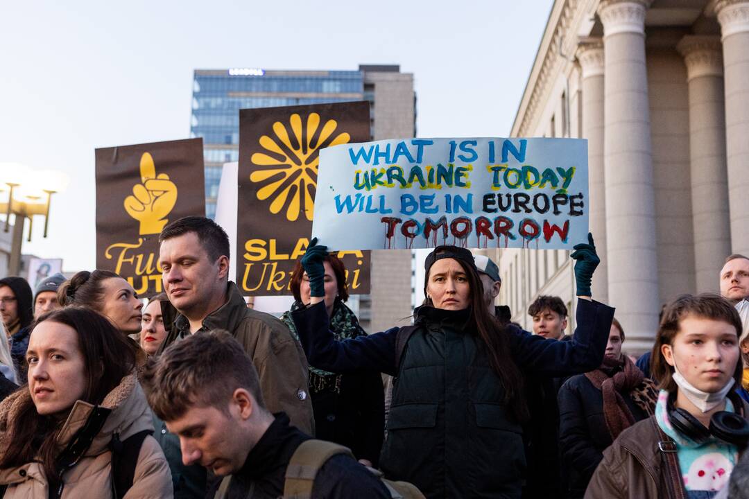 Ukrainos palaikymo akcija prie Seimo