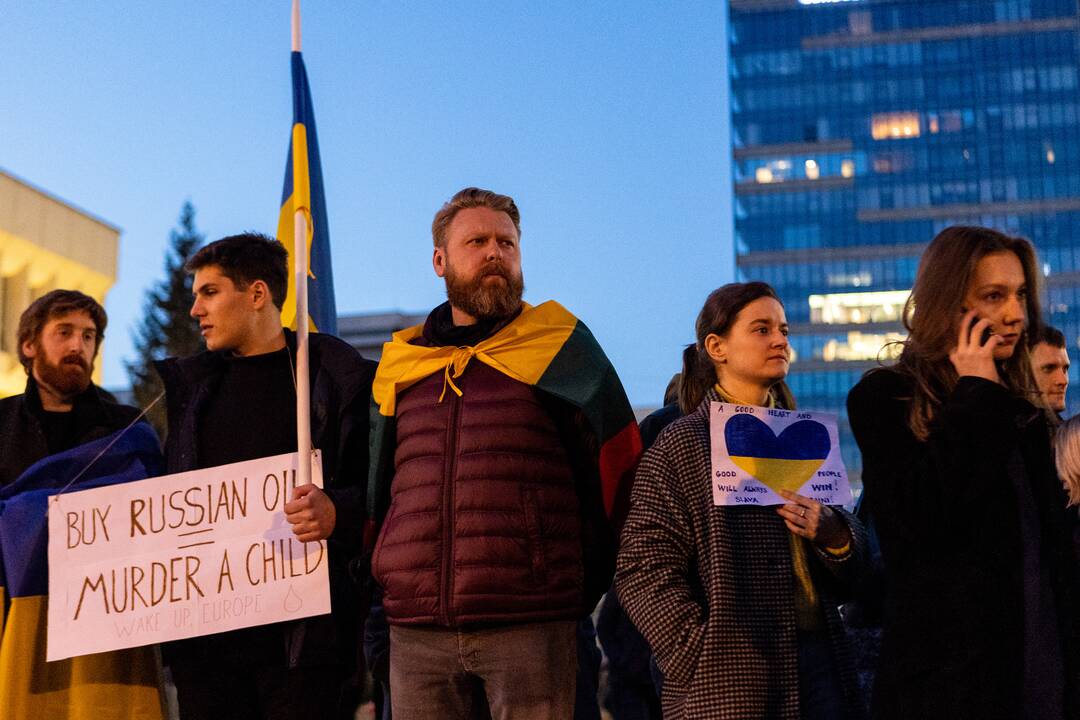 Ukrainos palaikymo akcija prie Seimo