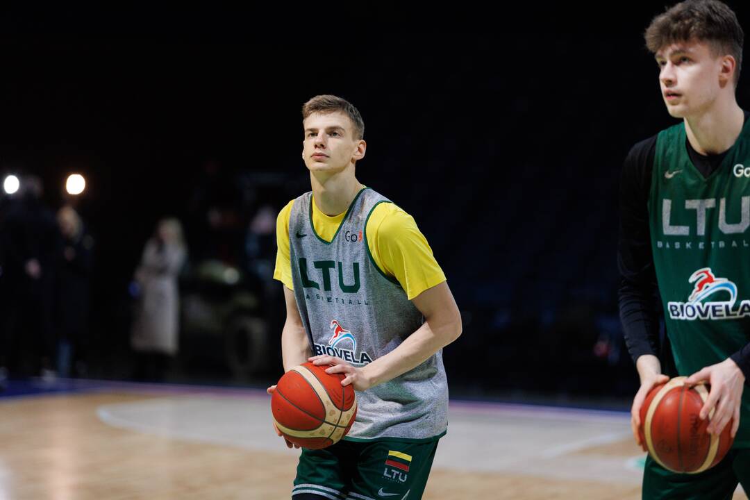 Lietuvos vyrų krepšinio rinktinės treniruotė Panevėžyje