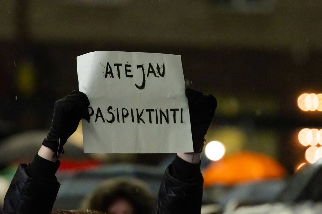 Protestas prie Seimo: „Dešimt tylos minučių“