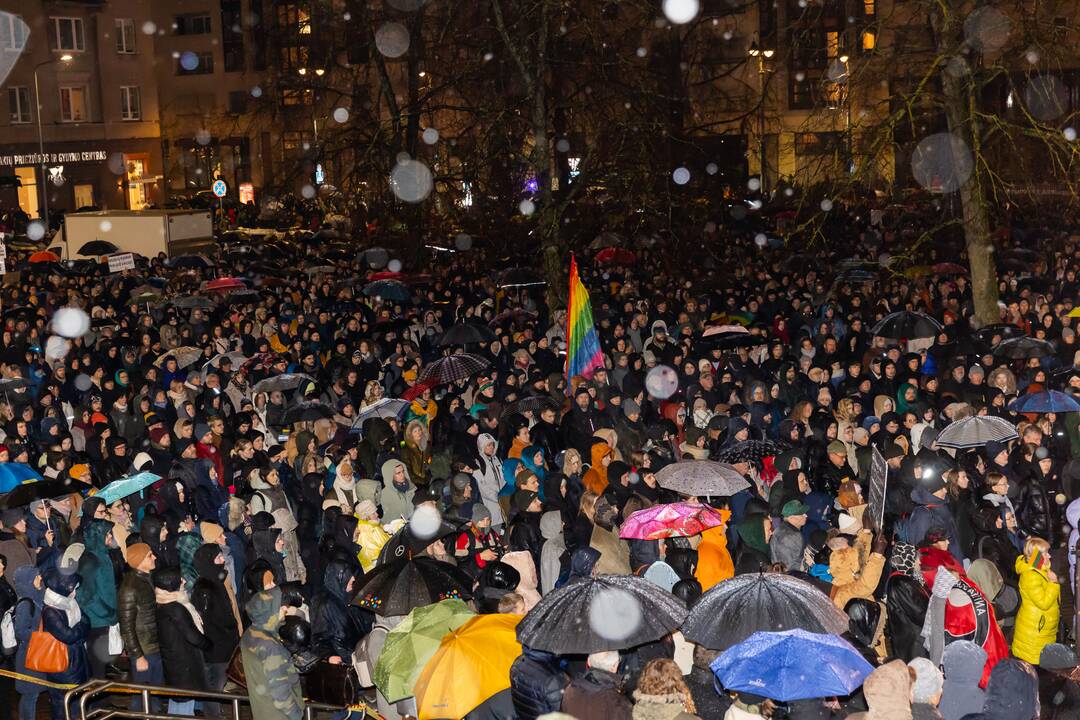 Protestas prie Seimo: „Dešimt tylos minučių“