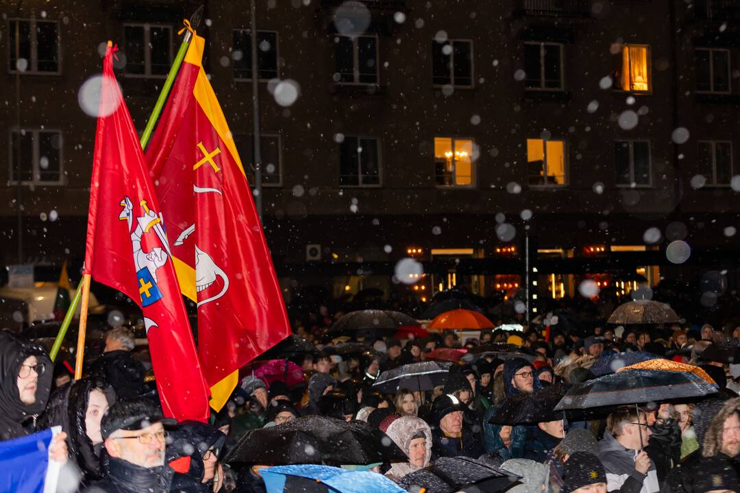 Protestas prie Seimo: „Dešimt tylos minučių“